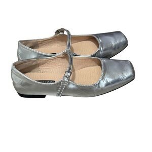 Women's Chuhuan Silver Square Toe Mary Jane Flats